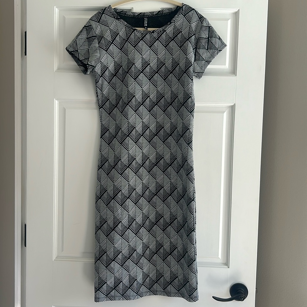 Black and white midi dress